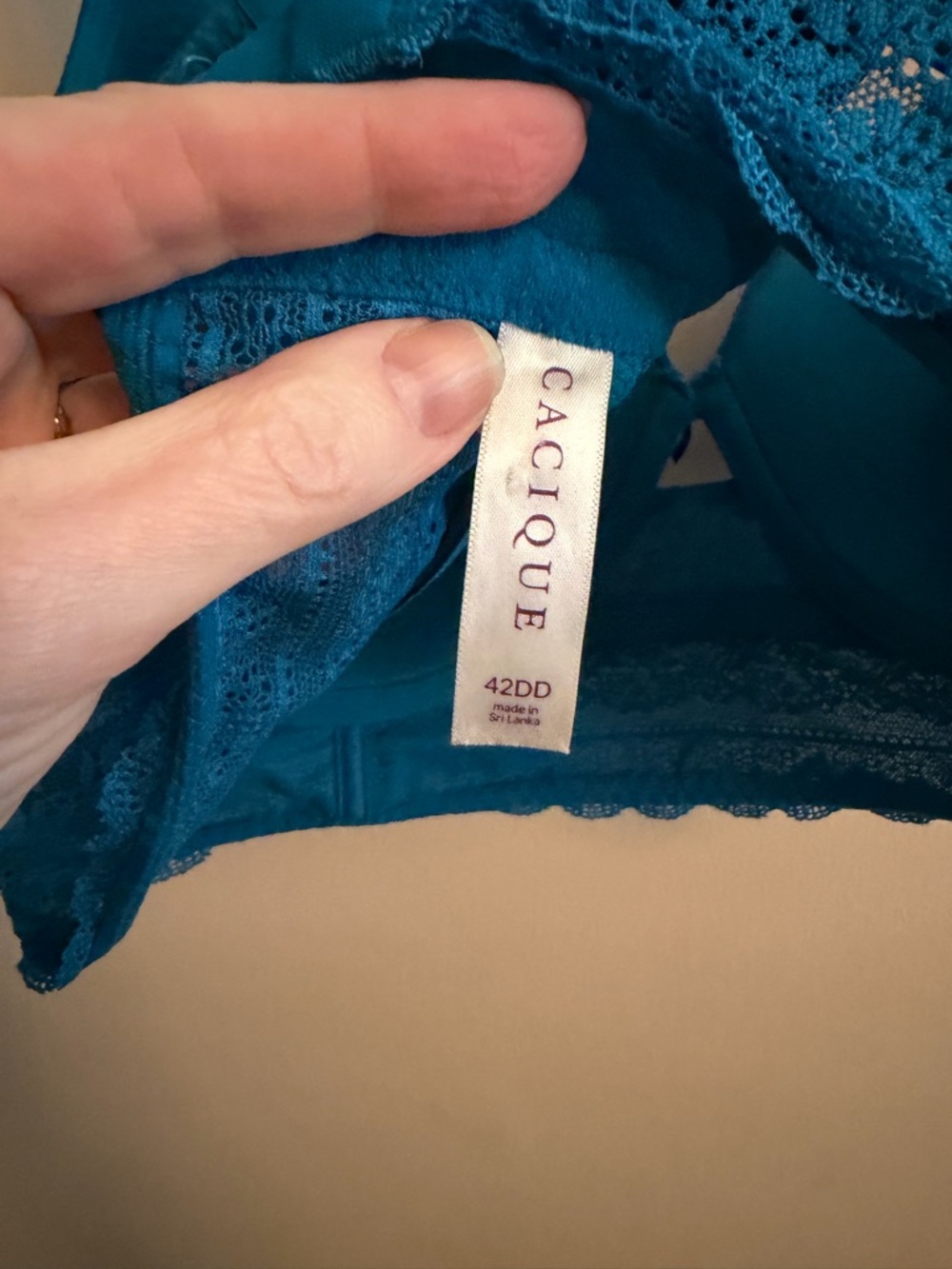 Cacique Teal Lace-Trim T-Shirt Bra - Picture 4 of 4